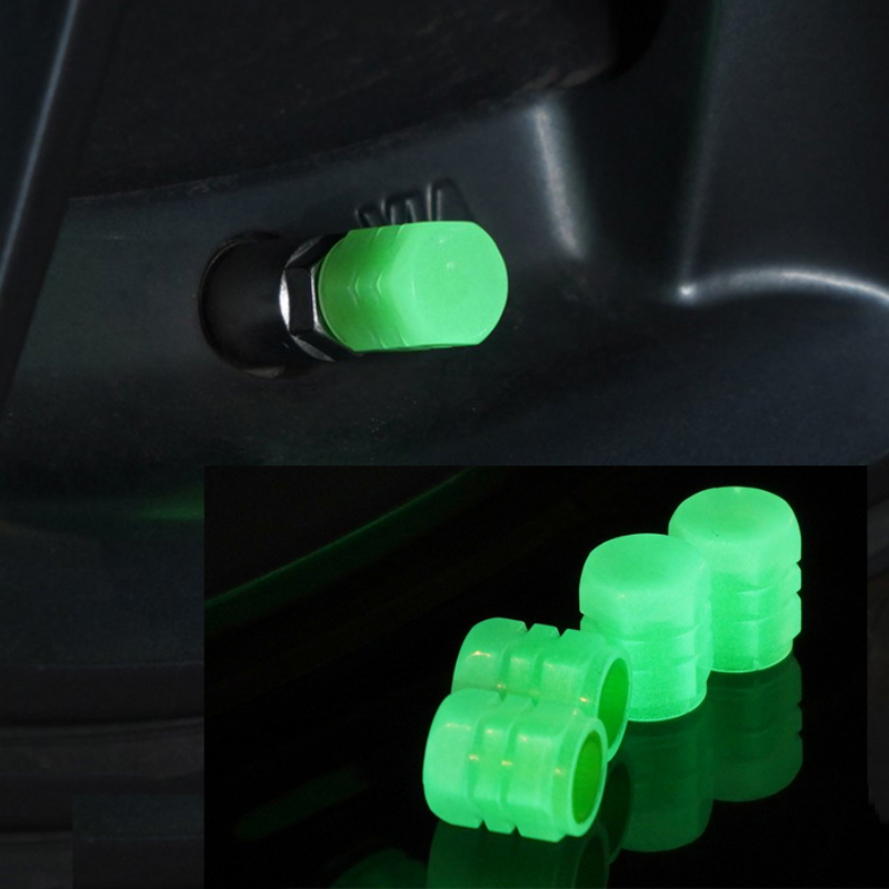 GlowDrive: Luminous Tire Valve Caps - Enhance Your Car's Nighttime Presence